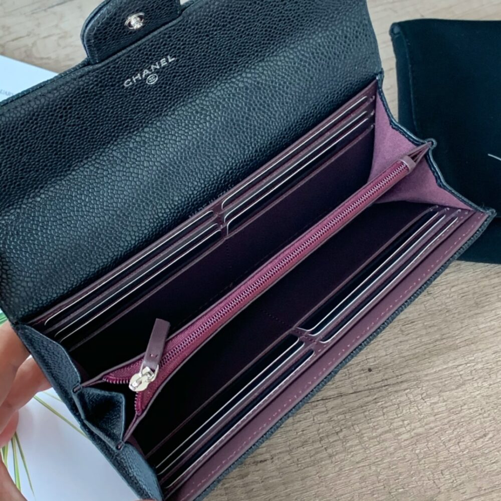 샤넬 클랙 캐비어 장지갑 - 이미지 3